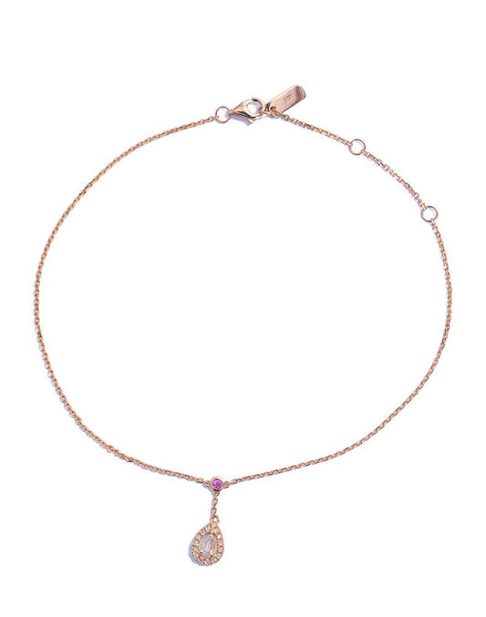 Rose Cut and Pink Diamond Anklet