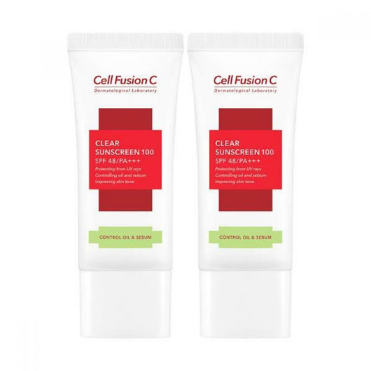 [Cell Fusion C] Tre.AC Clear Sunscreen 100 SPF48/PA+++ 2pcs